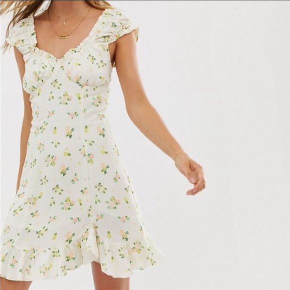 Free People Like A Lady Ruffle Mini Dress Ivory XS - Picture 3 of 7
